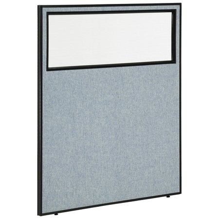 GLOBAL INDUSTRIAL 48-1/4W x 60H Office Partition Panel with Partial Window, Blue 694660WBL